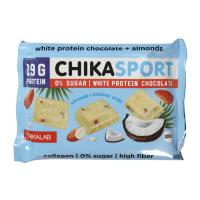 CHIKALAB Белый шоколад Сhicasport 100 гр. с миндалём и кокосовыми чипсами