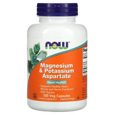 Комплекс NOW Magnesium & Potassium Aspartate (120 вегетарианских капсул)
