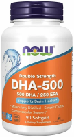 NOW DHA- 500mg EPA 250 90 гелькапсул.