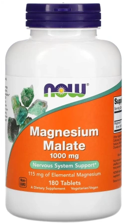 NOW Magnesium Malate 1000 мг. 180 таблеток