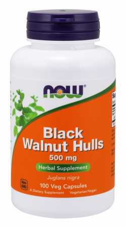 NOW BLACK WALLNUT HULLS Черный орех 500 мг 100 раст.капсул