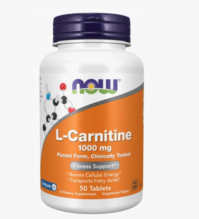 Now, L-Carnitine Tartrate 1000мг, 50 таблеток