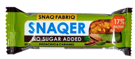 SNAQ FABRIQ Батончик глазированный SNAQER 50 гр. фисташка и карамель