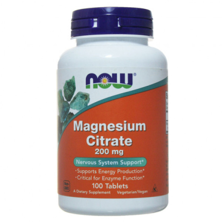 NOW Magnesium citrate 200 мг. 100 табл.