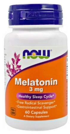 NOW Melatonin 3 mg 60 vegcaps