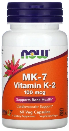 NOW MK-7 Vitamin K-2 100 mcg 60 vegcaps
