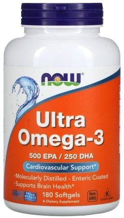 NOW Ultra Omega-3 500 EPA/250 DHA 180 softgels