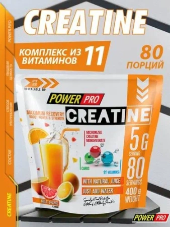 PowerPro Creatine Maximum Recovery 400 гр. Мульти Оранж