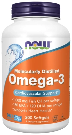 NOW Omega-3 1000 мг. 200 гелькапс.