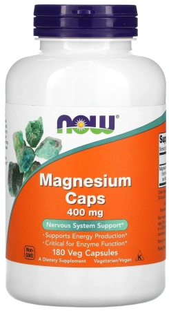 NOW Magnesium Caps 400 мг. 180 раст. капсул