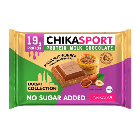 CHIKALAB Молочный шоколад фундучная паста хрустящее тесто 100 гр 