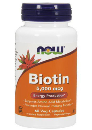 NOW Biotin 5000 mcg. 60 раст.капсул