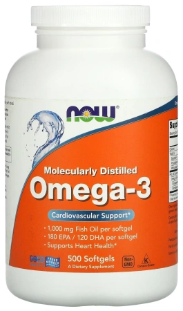 NOW Omega-3 1000 мг. 500 гелькапс.