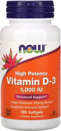 NOW Vitamin D-3 1000 IU 180 softgels