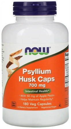 NOW Psyllium Husk 700 mg + pectin 180 капсул