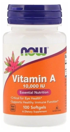 NOW Vitamin A 10000 IU 3000 mcg 100 caps
