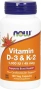 NOW Витамин D-3 1000IU K2 45mcg 120 раст.капс