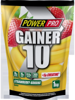 PowerPro Gainer 10% 1 кг. strawberry-banana
