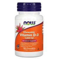 NOW Vitamin D-3 1000 IU 180 жев. пастилкок