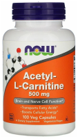 NOW Acetyl L-Carnitine 500 мг. 100 раст. капсул