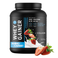 AminoCarnit Whey Gainer 3000 гр. клубника