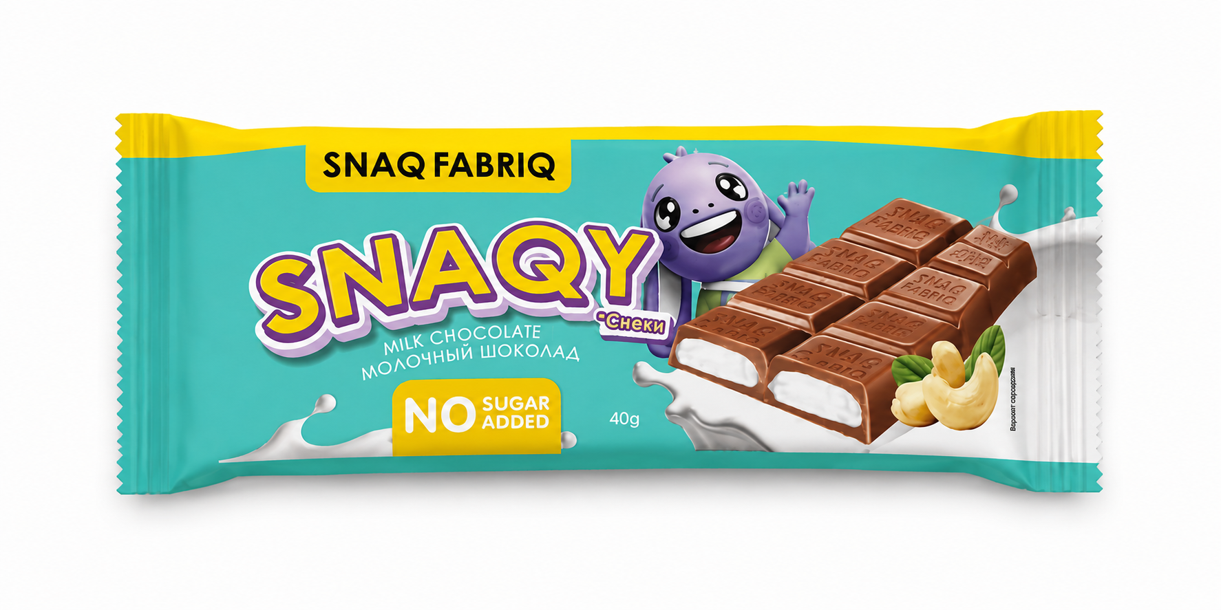 SNAQ FABRIQ Молочный шоколад с молочно-ореховой пастой 40 гр