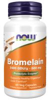  NOW Bromelain 2400 ГДУ/гр 500 мг. 60 раст.капс.