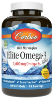 Carlson Elite Omega-3 1600mg 90 гелькапсул Лимон