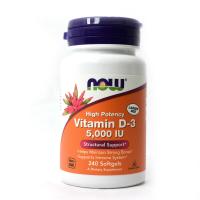 NOW Vitamin D-3 5000 IU 240 гелькапс.