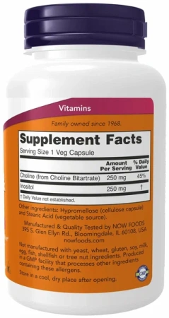 NOW Choline&Inositol 100 vegcaps