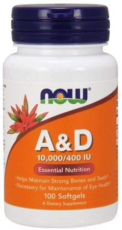 NOW A&D 10000/400 МЕ. 100 гелькапс.