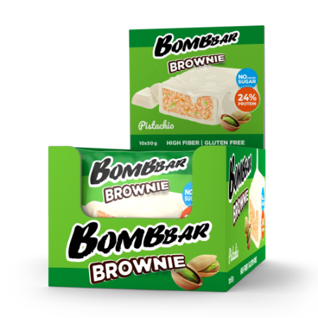 BOMBBAR Печенье глазированное Брауни с фисташкой 50гр.
